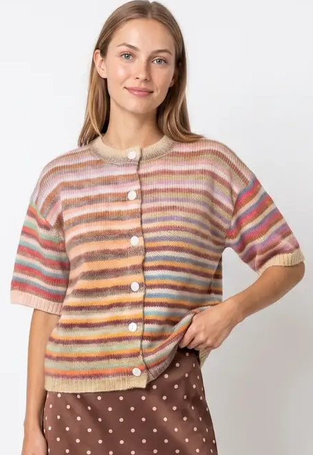 Multi Colored Button Up Cardigan