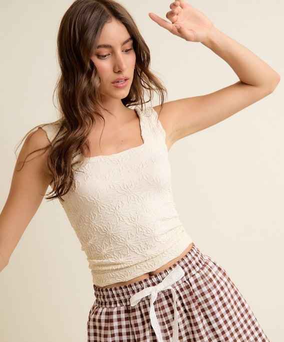 Floral Jacquard Seamless Tank