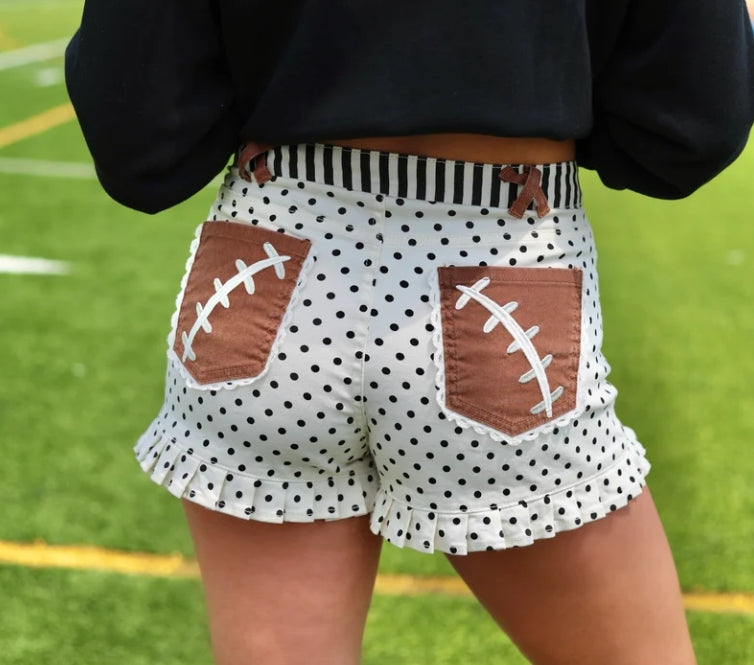 Football Laces Denim Dot Short