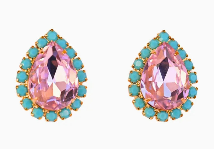 Pink Reef Pear Stud