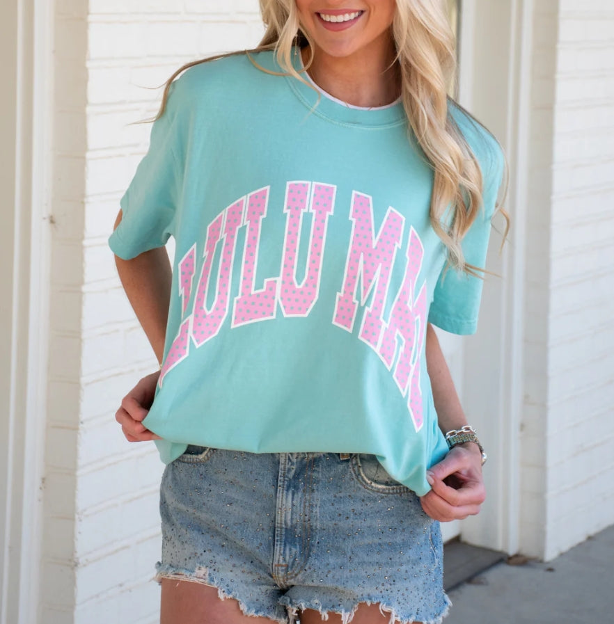 LULU MAC: Chalky Mint/Polka Dot Tee