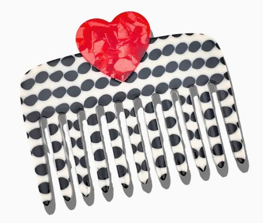 Polka Dot Heart Pocket Comb