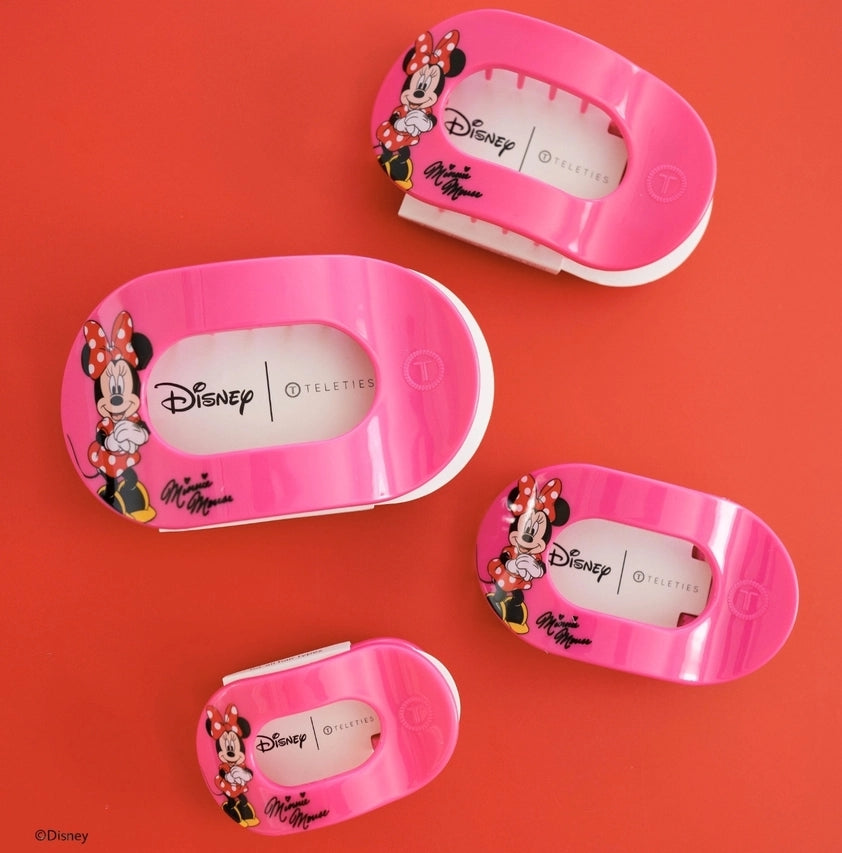 Teleties Flat Round Hair Clip: Minnie Mouse