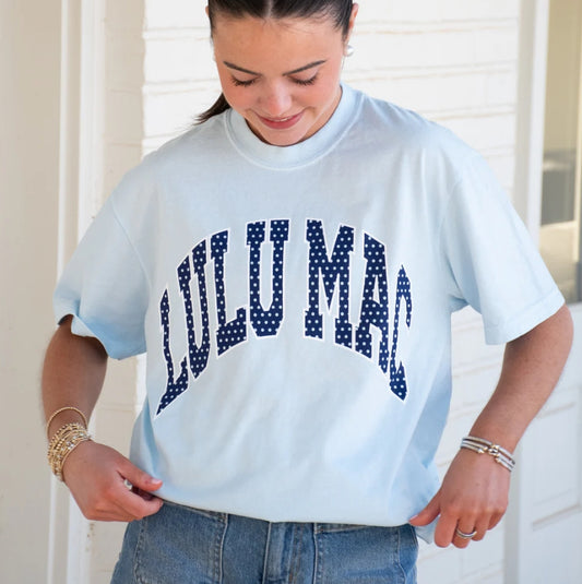 LULU MAC: Chambray/Polka Dot Tee