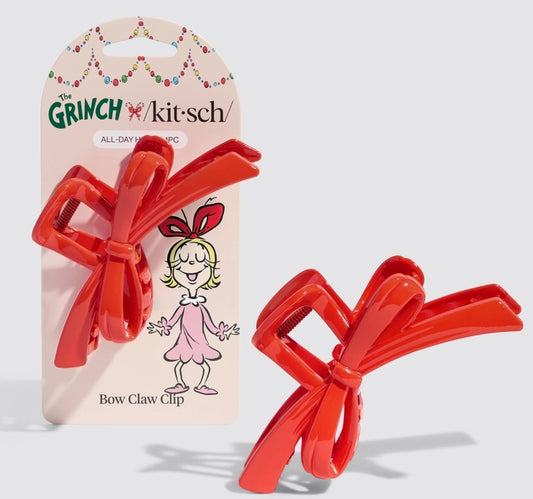 The Grinch x Kitsch Red Bow Claw Clip
