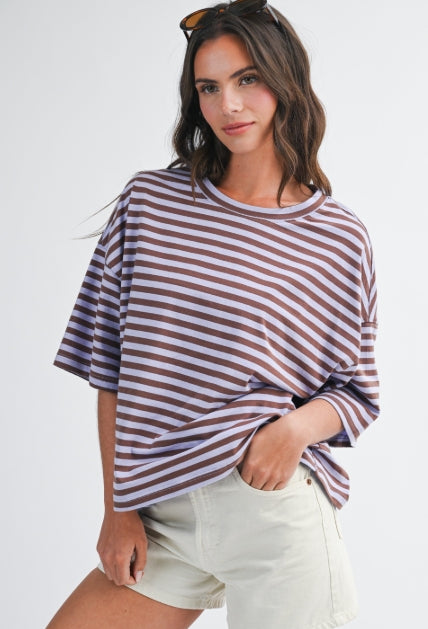 Oversized Stripe Boyfriend Tee