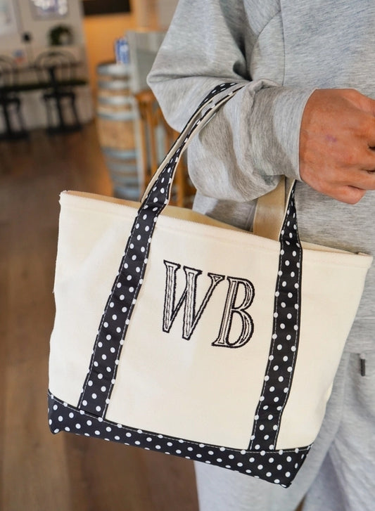 Polka Dot Mini Canvas Tote