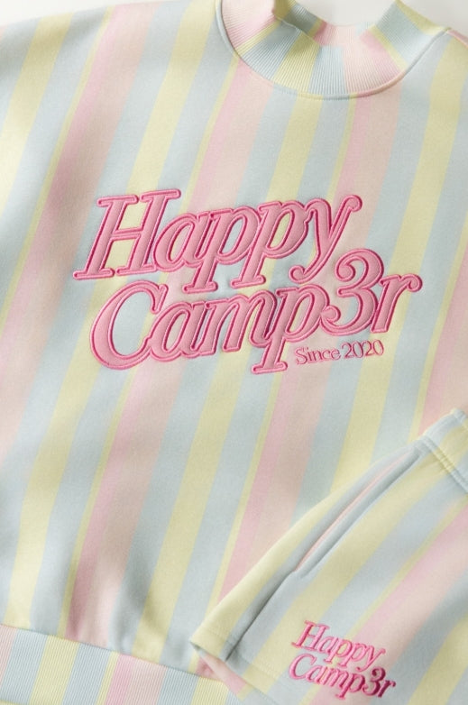 Happy Camp3r: Sherbet Stripes Applique Mockneck
