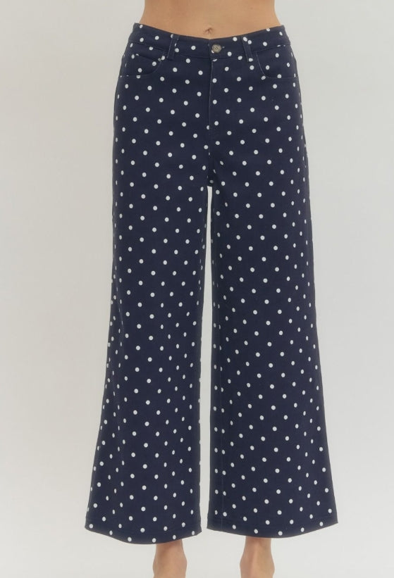 Polka Dot Wide Leg Pants
