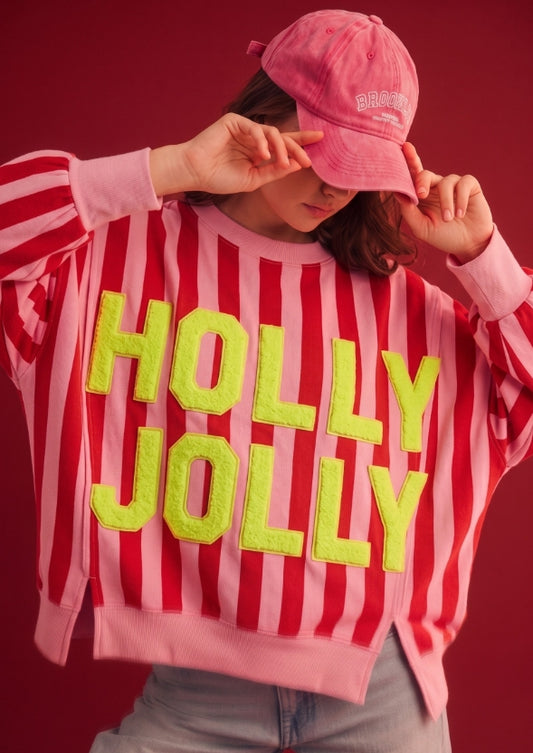 Holly Jolly Striped Sweatshirt