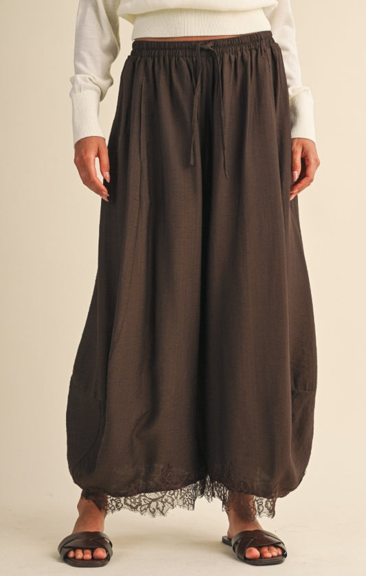 Lace Trim Pants