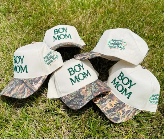 BOY MOM Camo Trucker Hat
