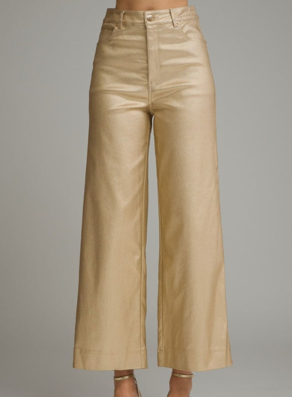 Metallic Wide Leg Pants