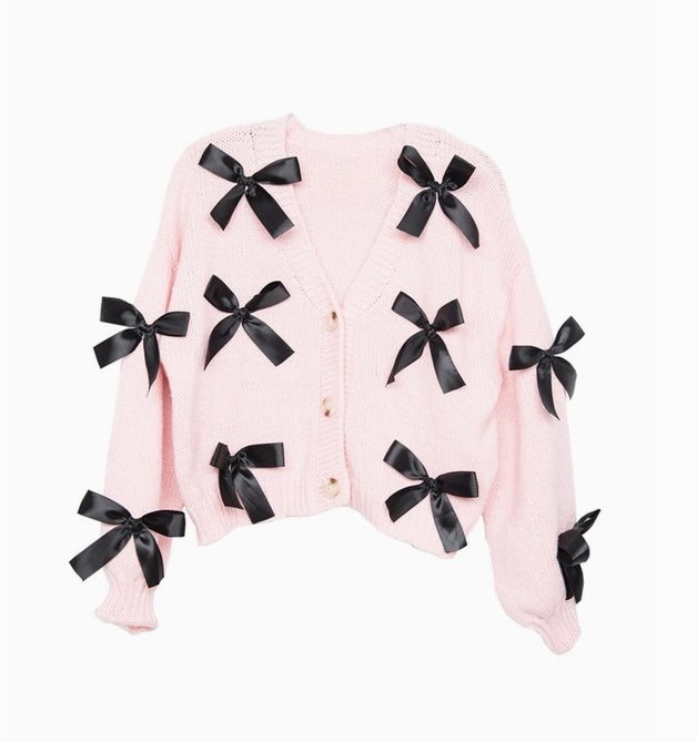 Satin Bow Cardigan