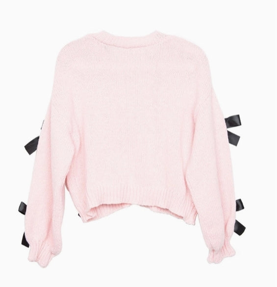 Satin Bow Cardigan