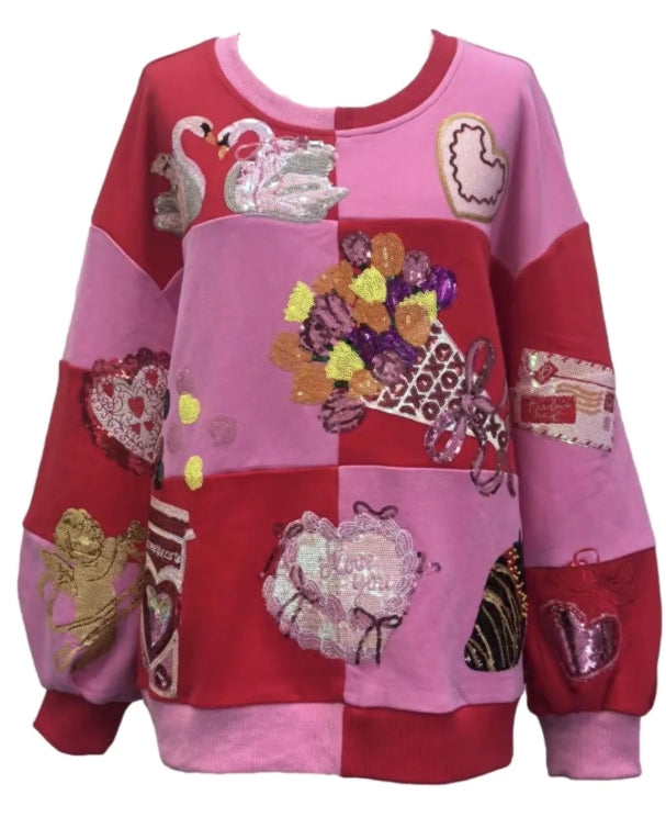 QOS Checkered Valentines Icon Sweatshirt