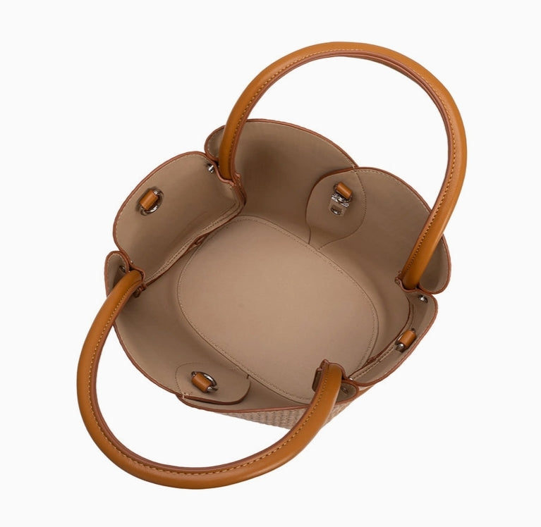 Tulip Raffia Handle Bag