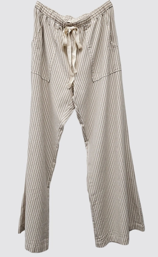 Striped Wide Linen Pants