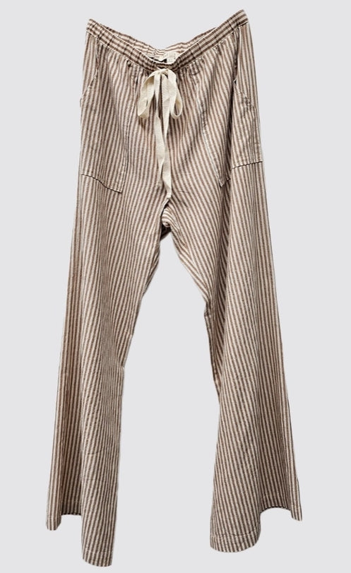 Striped Wide Linen Pants