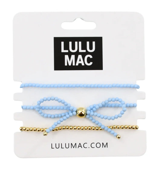 LULU MAC: Bow Bracelet - Light Blue