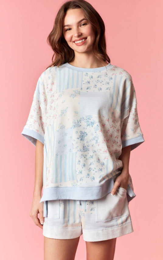 Stripe/Floral Patchwork Set