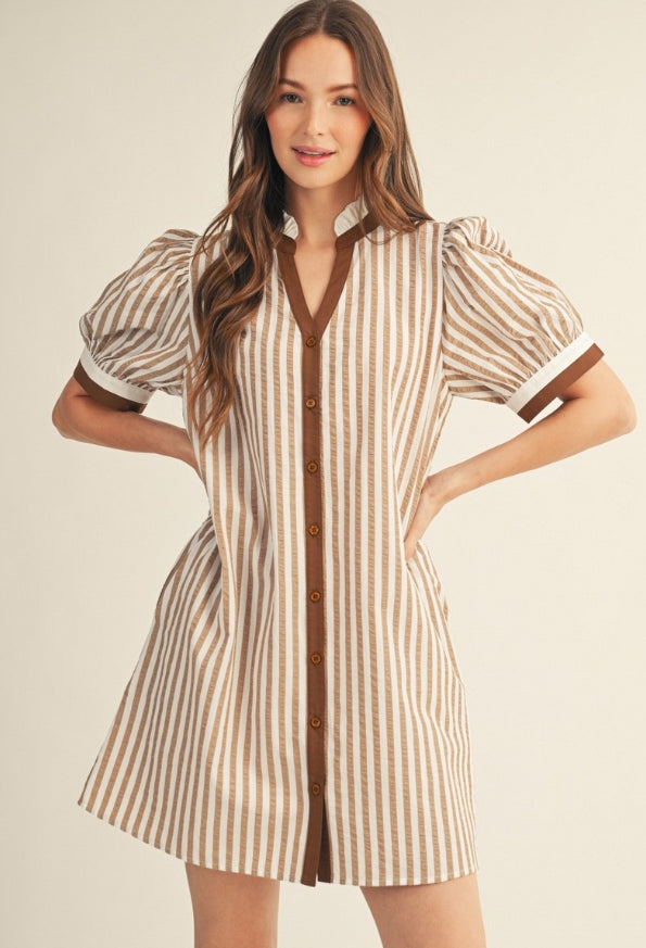 Neutral Stripes Dress