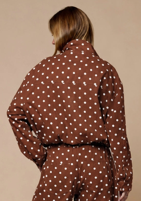 Polka Dot High Neck Jacket