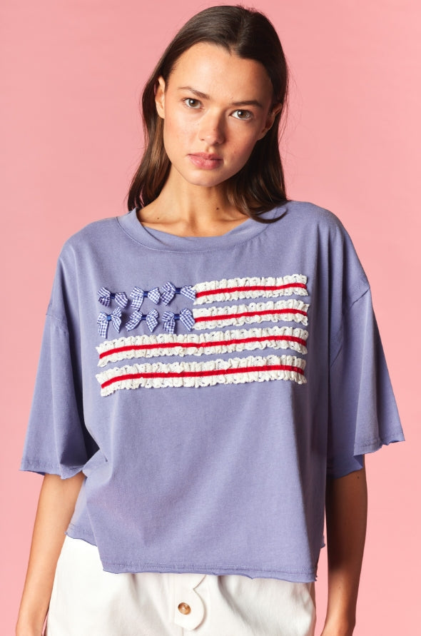 Gingham Bow Flag Tee