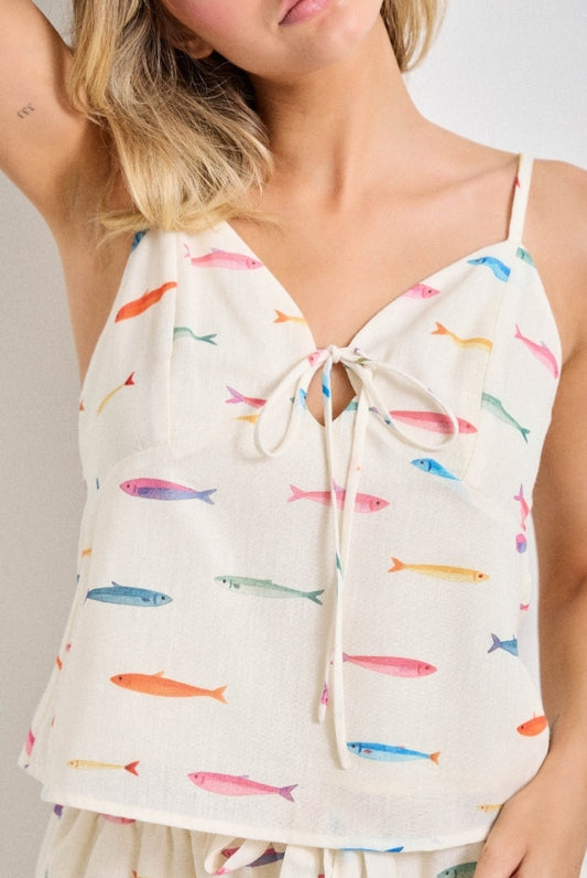 Fish Print Cami