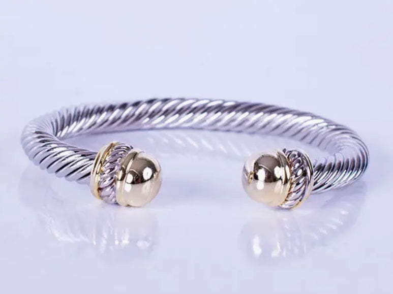 Gold Dome Cable Bangle