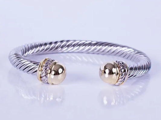 Gold Dome Cable Bangle