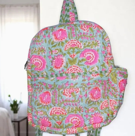 Floral Quilted Backpack