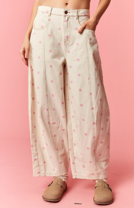 Pink Polka Dot Pants