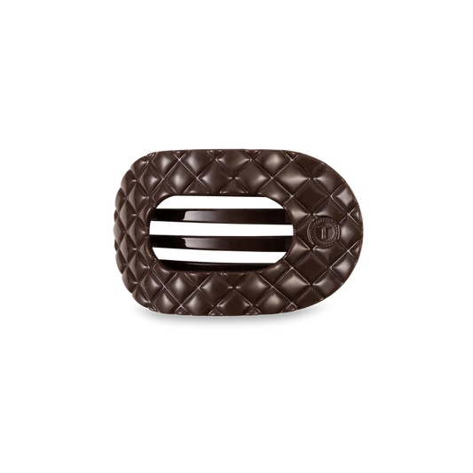 Truly Taupe Quilted Flat Round Hair Clip