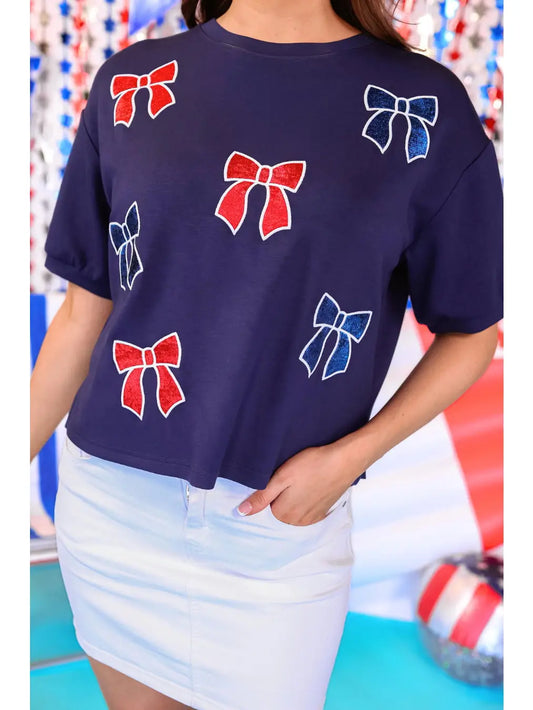 Red White & Bow Top (Curvy)