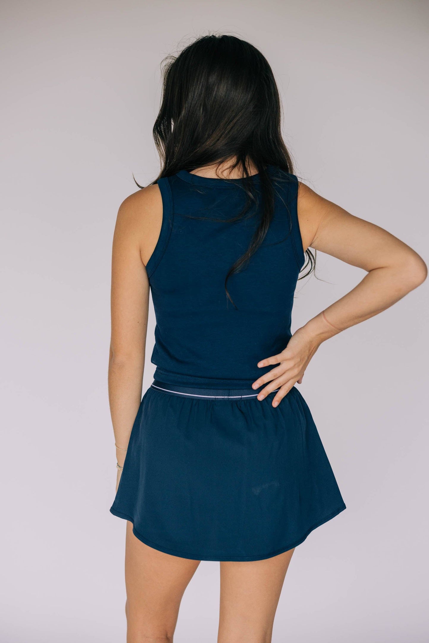 The Alli Airy Tank War Eagle Woven Label | Navy