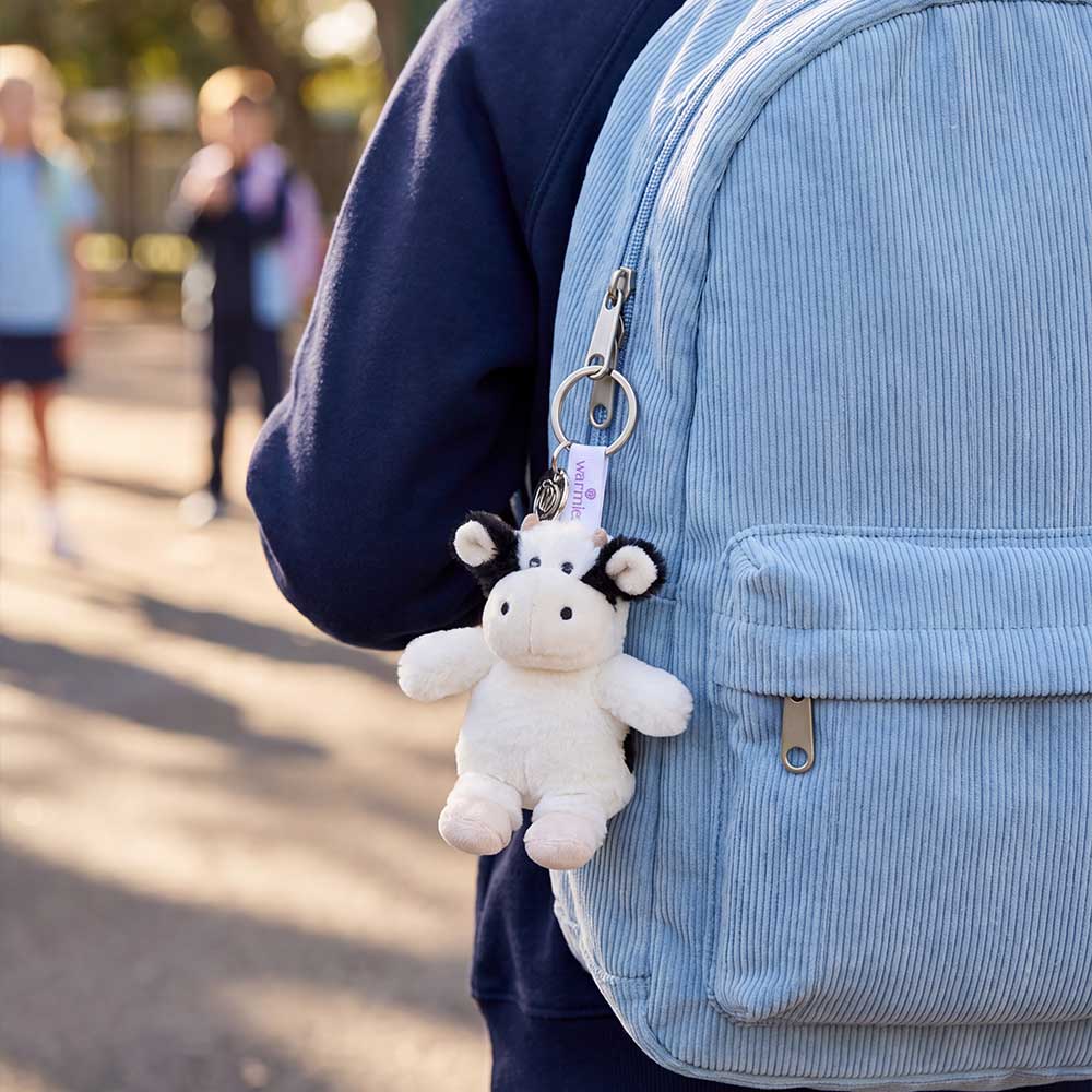 Warmies: Black & White Cow Keyring