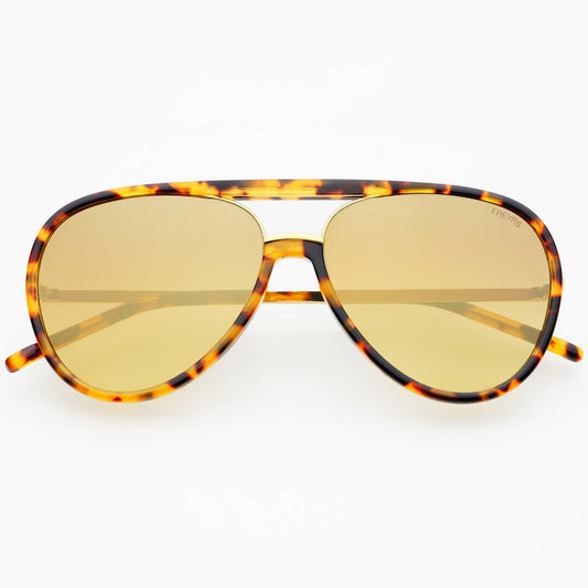 Shay Aviator Sunglasses: Tortoise/Gold Mirror