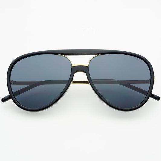 Shay Aviator Sunglasses: Black
