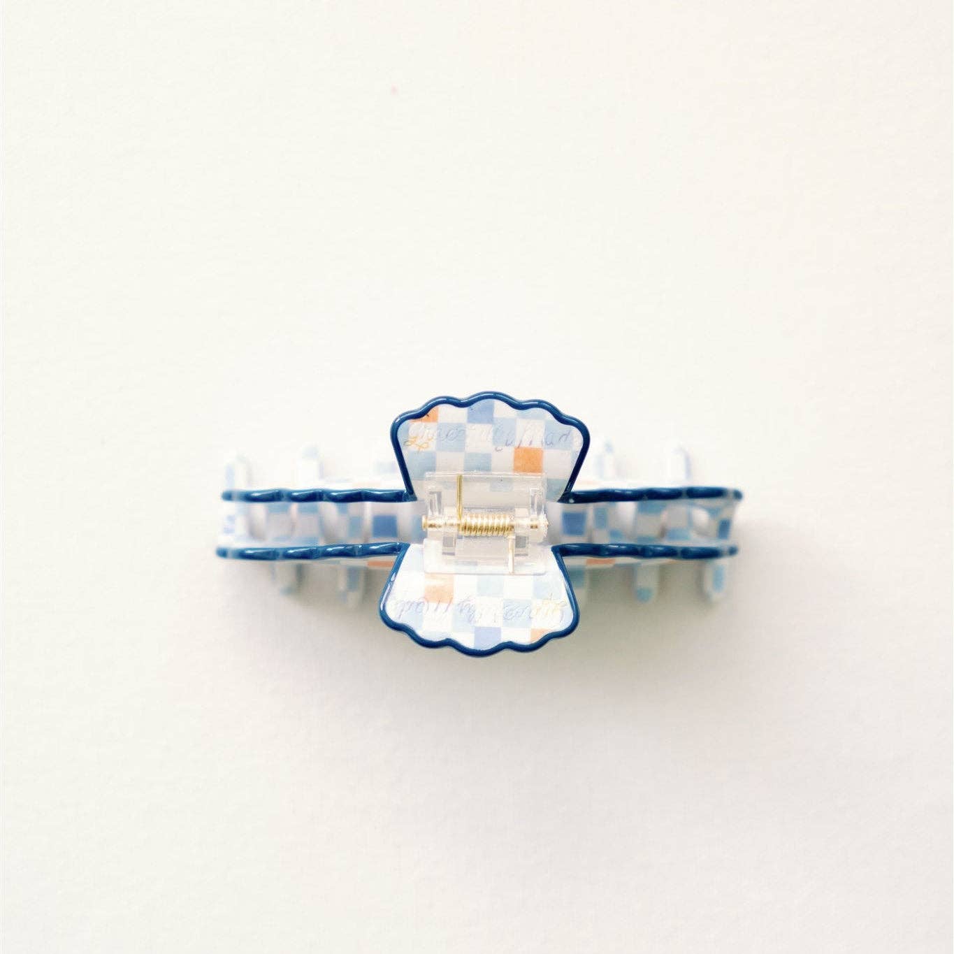 Orange and Blue Scalloped Claw Clip