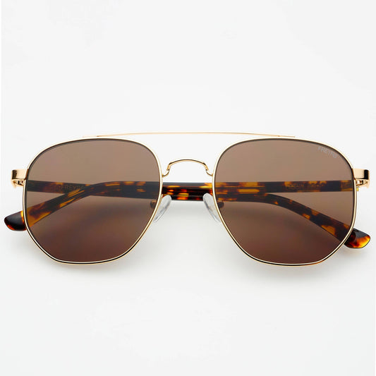 Austin Sunglasses: Gold/Brown