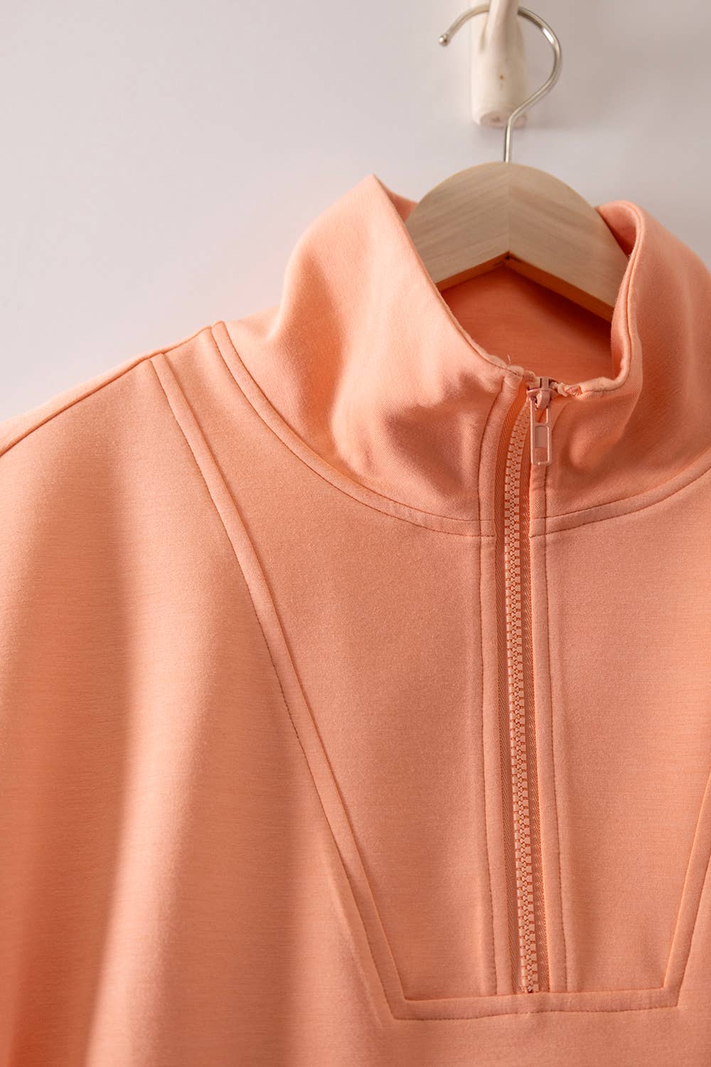 Half-Zip Scallop Short Set