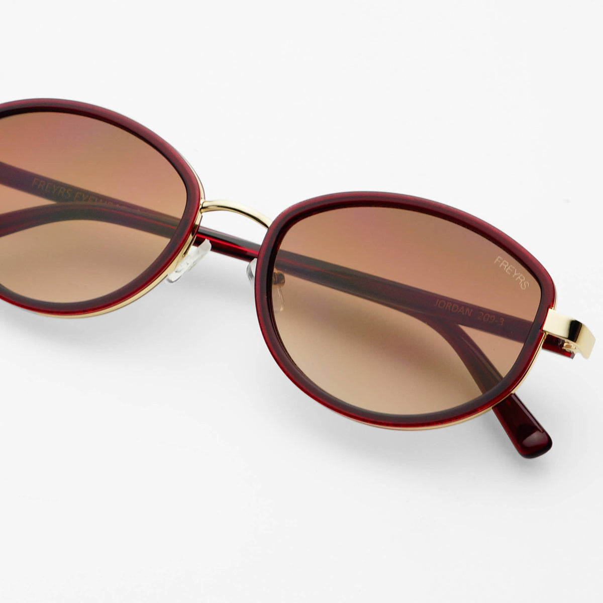 Jordan Acetate Oval Sunglasses: Burgundy