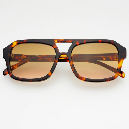 Havana Acetate Aviator Sunglasses: Tortoise/Brown
