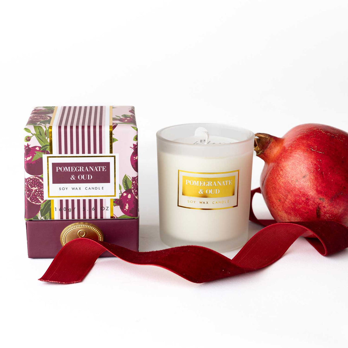 Pomegranate & Oud Boxed 5.6oz Candle