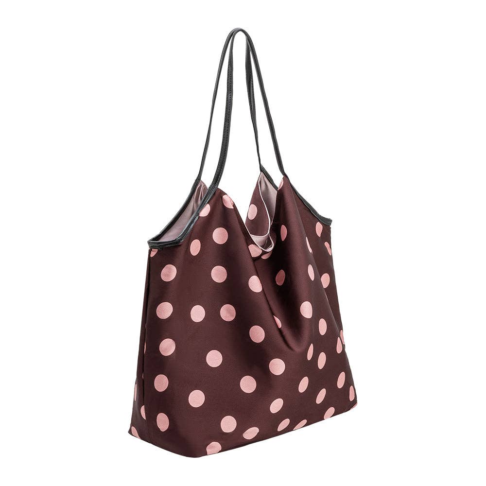 Cathy Burgundy Polka Dot Tote Bag