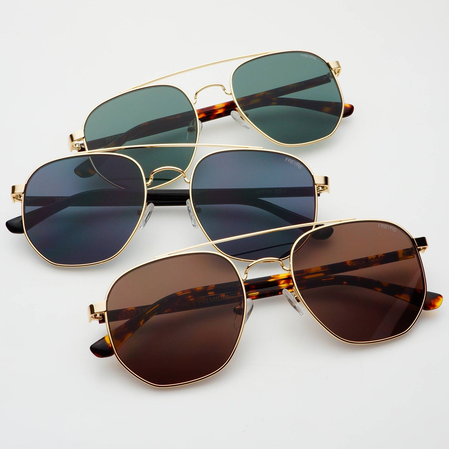 Austin Sunglasses: Gold/Brown