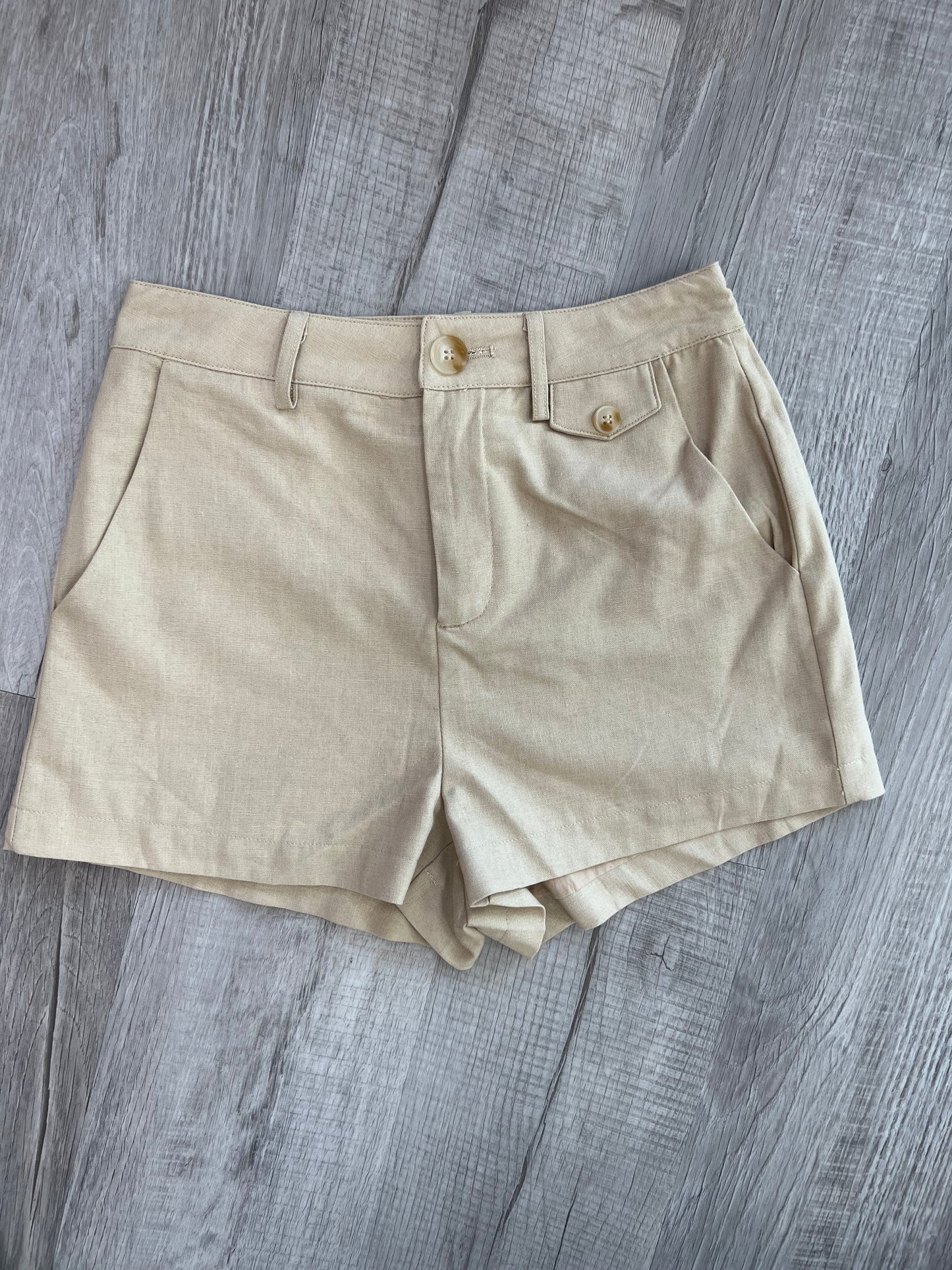 Taupe High Waist Shorts