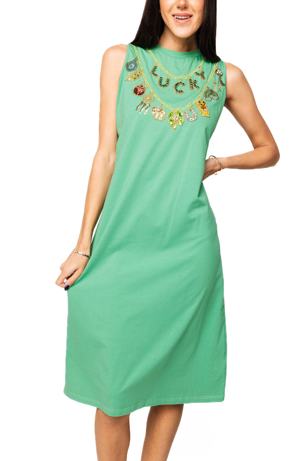 QOS St. Patrick's Icon Charm Necklace Dress