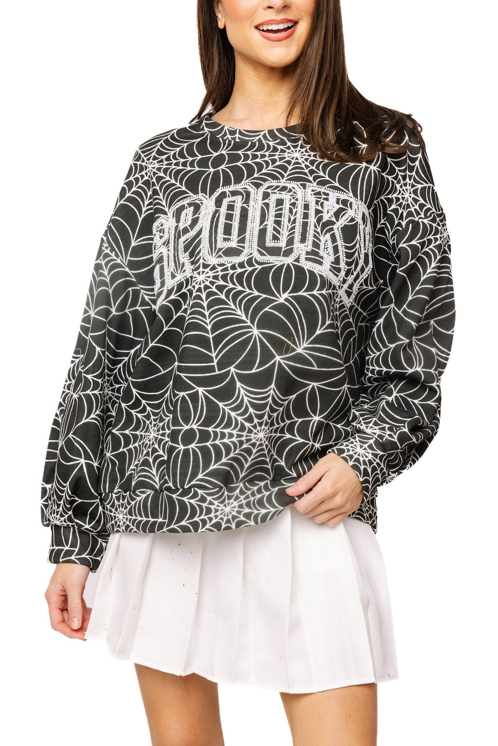 QOS Spider Web "SPOOKY" Sweatshirt